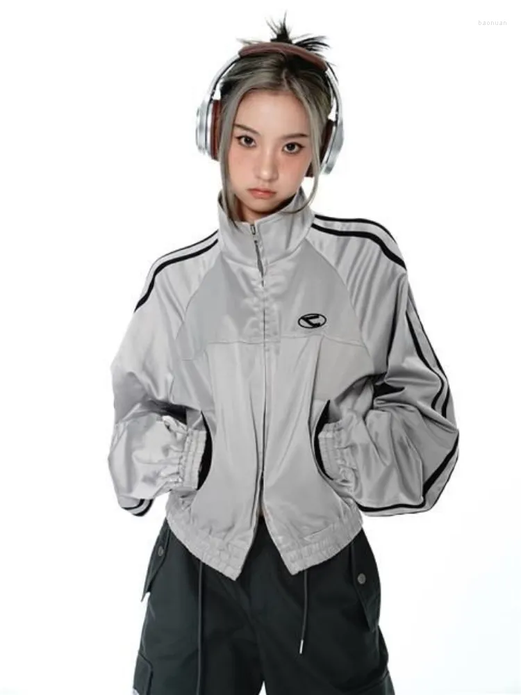 Jackets Femininos Mulheres Coreanas Acubi Streetwear Vintage Cyber Y2k  Estético Ensino Zíper De Zíper Mais Casacos Harajuku Zip Up Tops Roupas De  $130,4